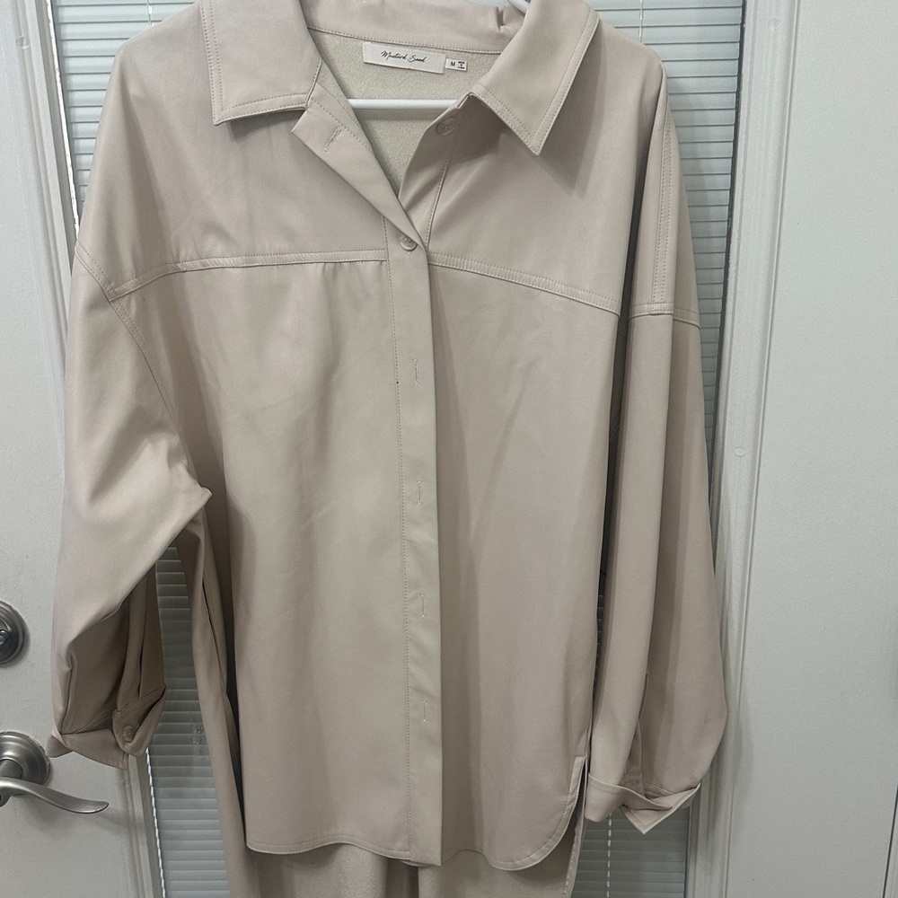 Mustard Seed Cream Leather Jacket